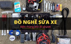 Mang theo dụng cụ sửa xe