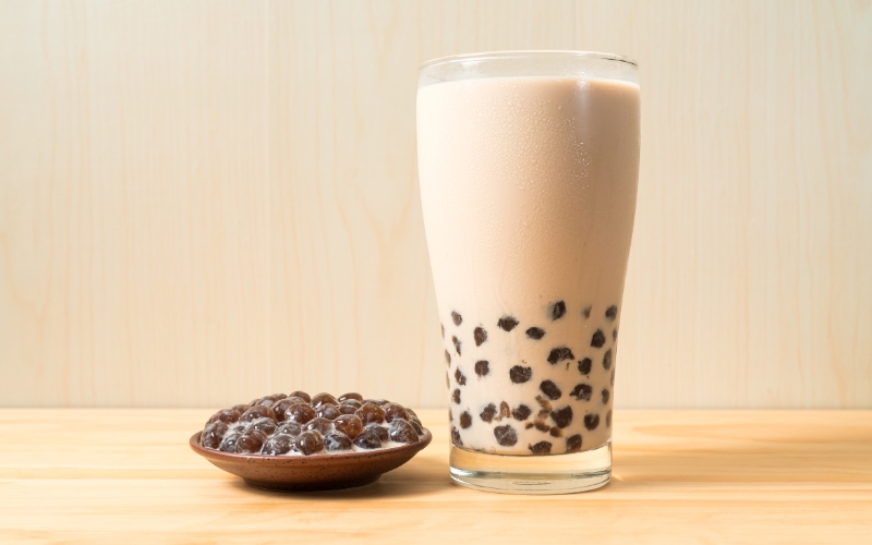 Trà sữa nhài kết hợp topping